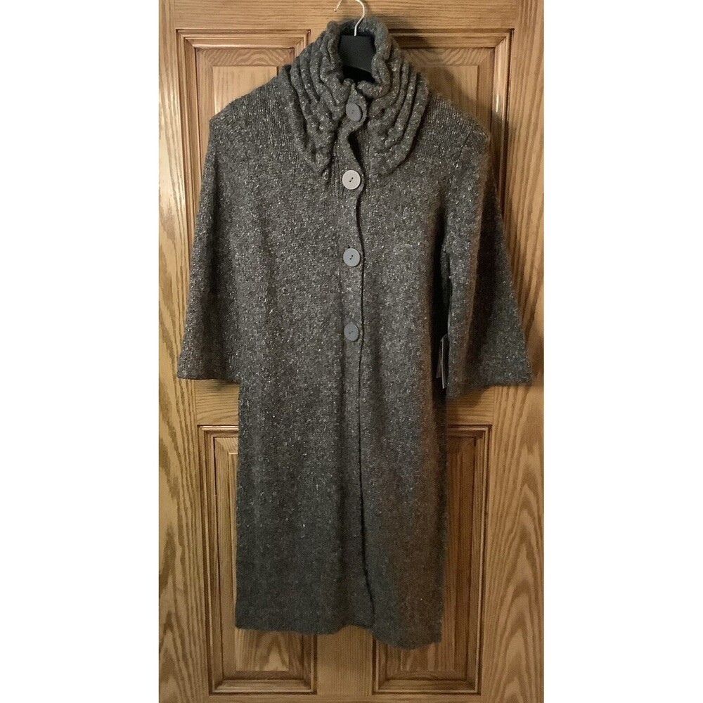 Jana Wool Blend Gray Duster‎ Cardigan Size Large NWT